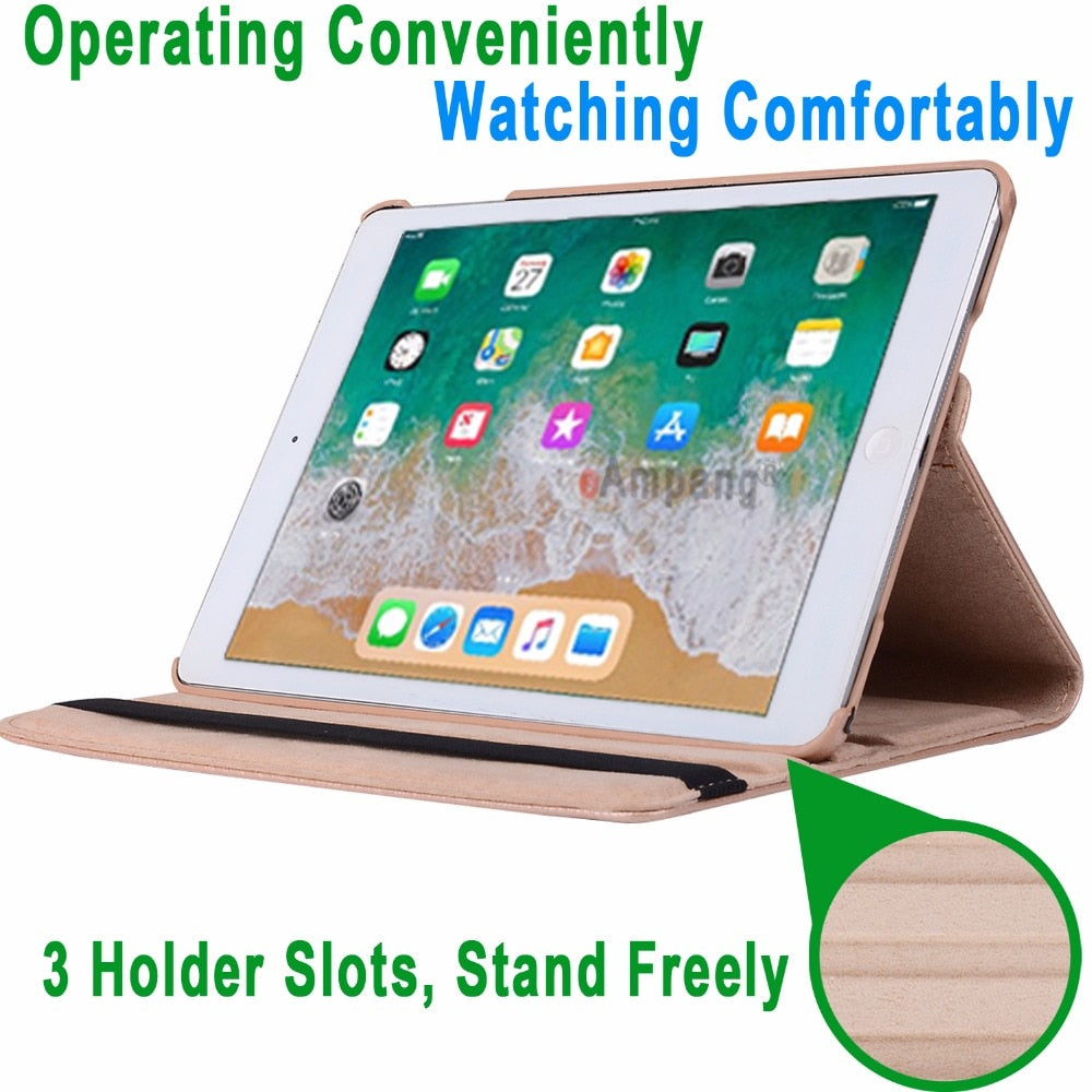 Smart Leather Cover Case for Apple iPad Air 1 Air 2, 5, 6,9.7 2017, 2018, 5th, 6th Generation