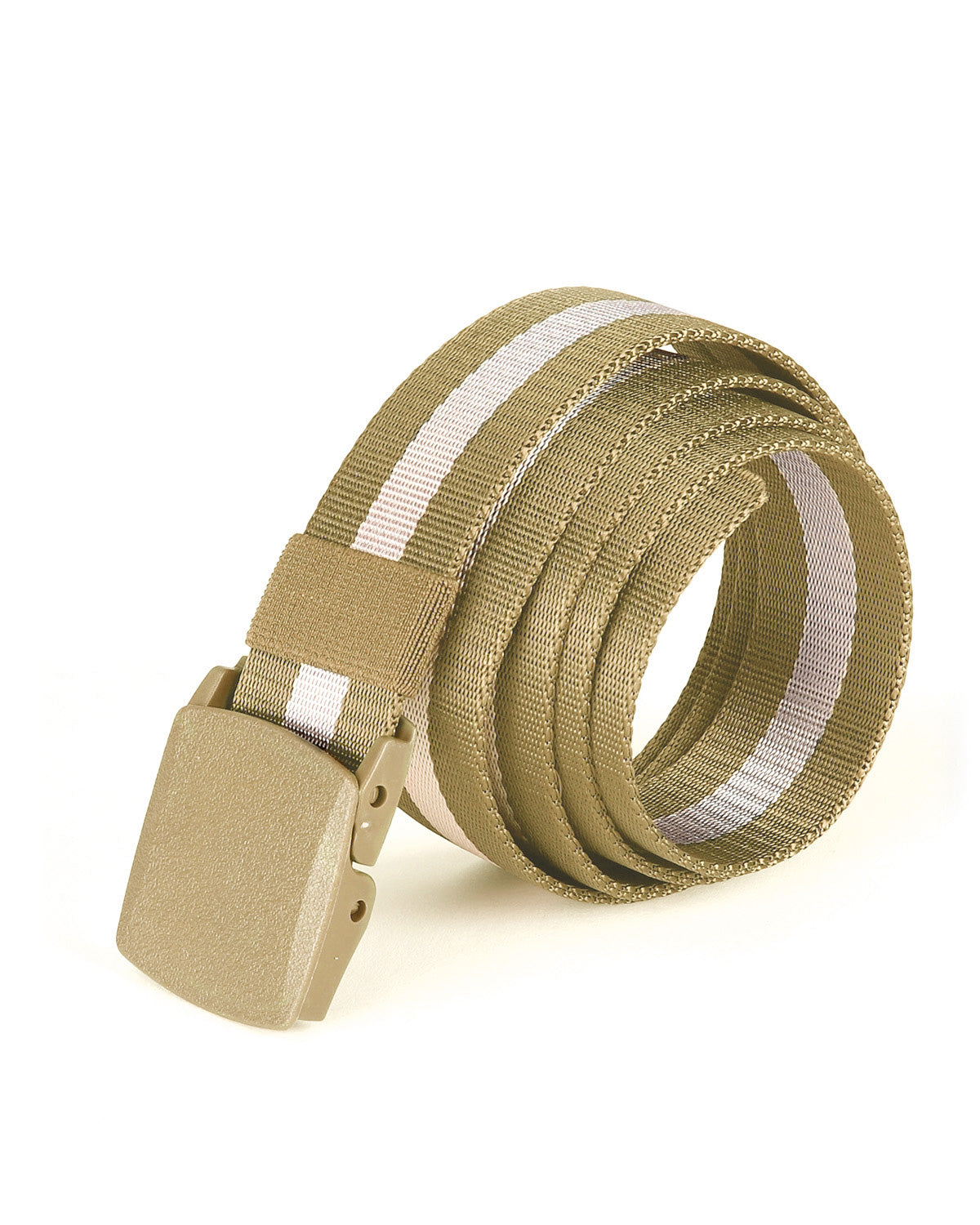 ZIMEGO Mens One Size Adjustable Strap Stripe Nylon Web Belt