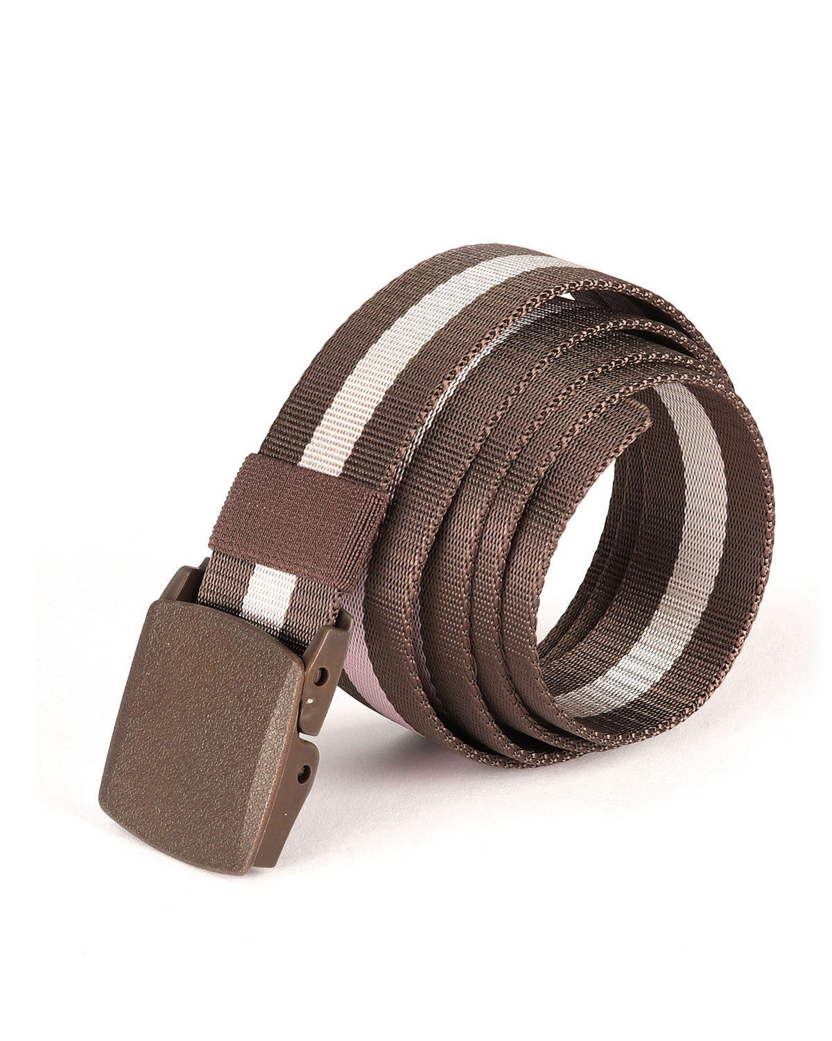 ZIMEGO Mens One Size Adjustable Strap Stripe Nylon Web Belt
