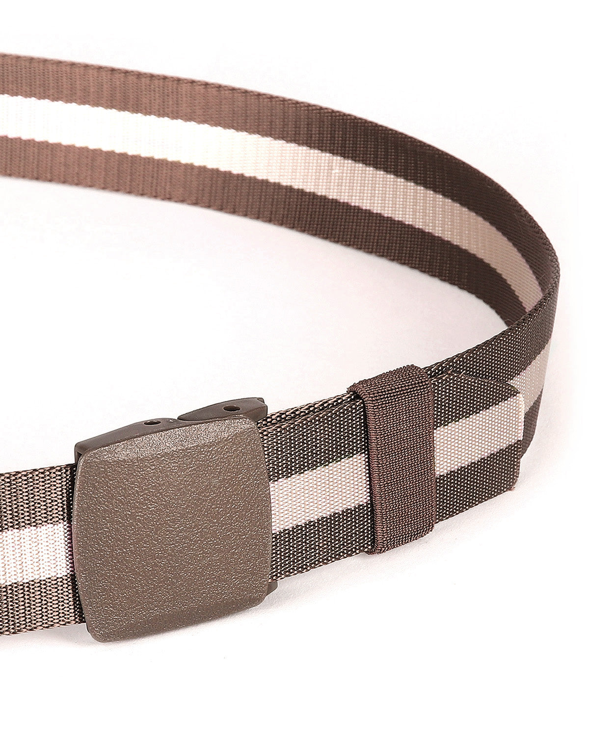 ZIMEGO Mens One Size Adjustable Strap Stripe Nylon Web Belt