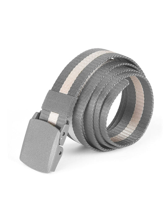 ZIMEGO Mens One Size Adjustable Strap Stripe Nylon Web Belt