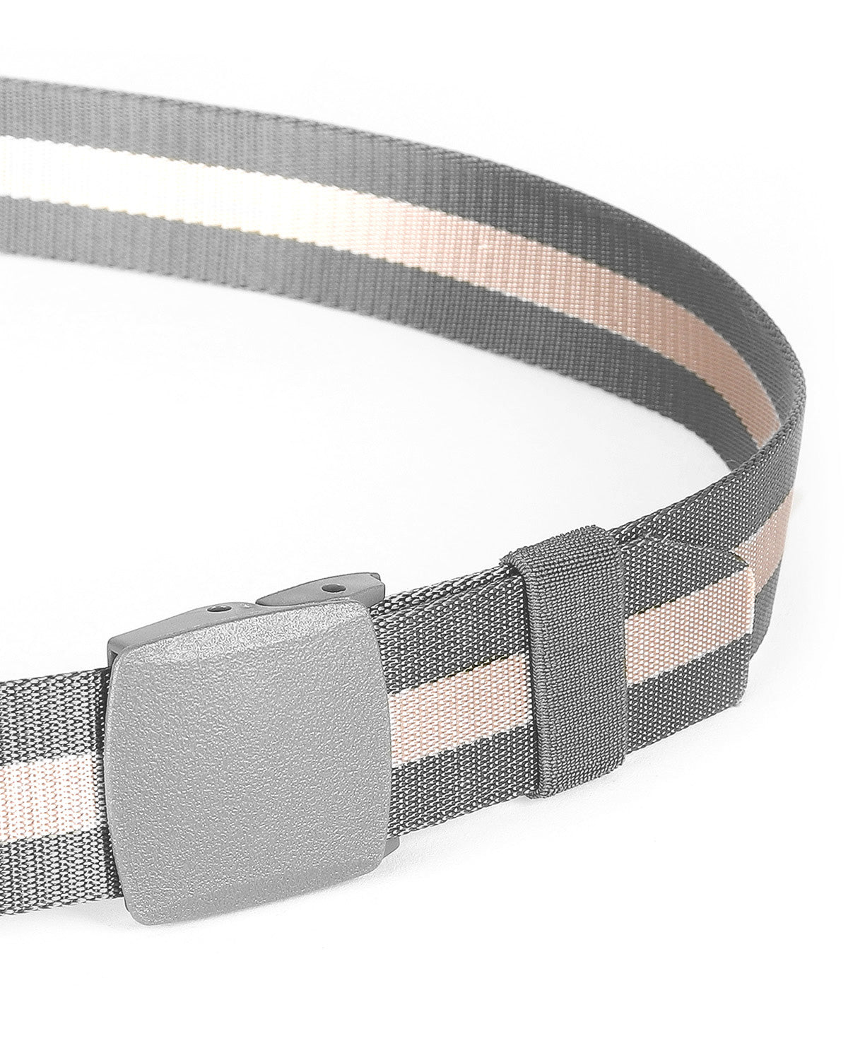ZIMEGO Mens One Size Adjustable Strap Stripe Nylon Web Belt