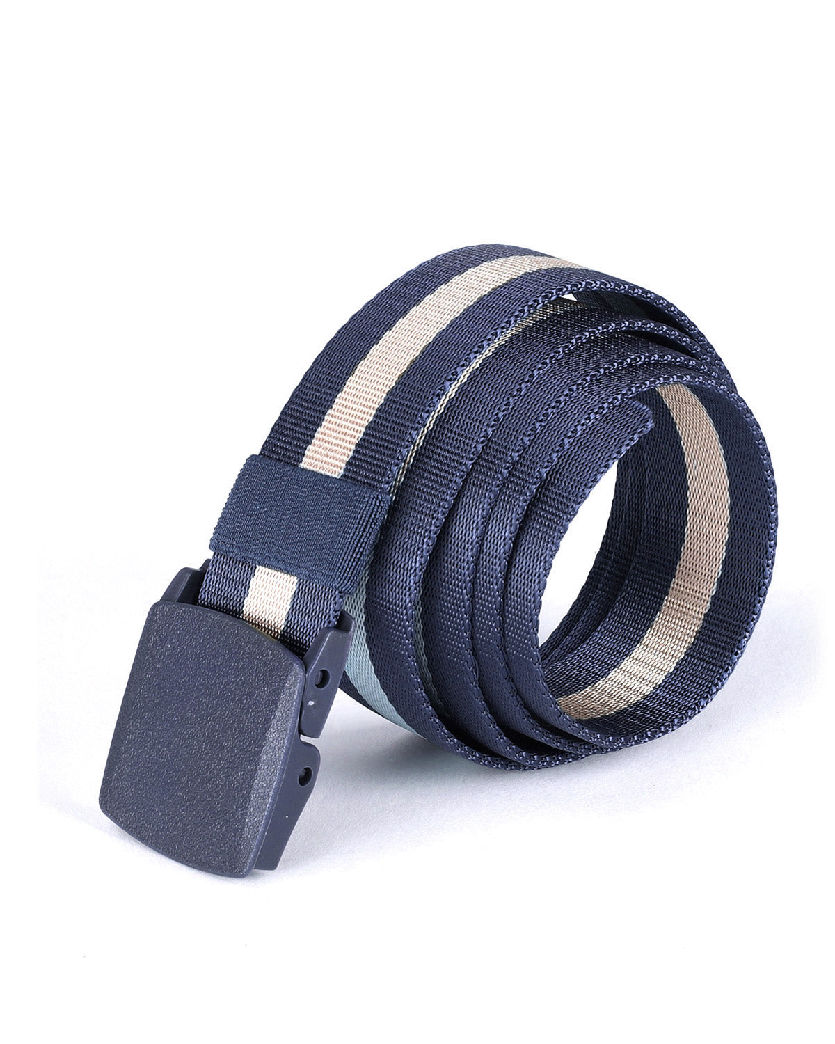 ZIMEGO Mens One Size Adjustable Strap Stripe Nylon Web Belt