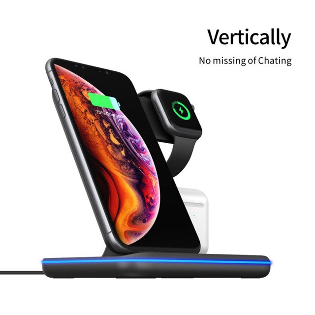 3 In 1 Mobile Phone Watch Headset Wireless Charger Stand