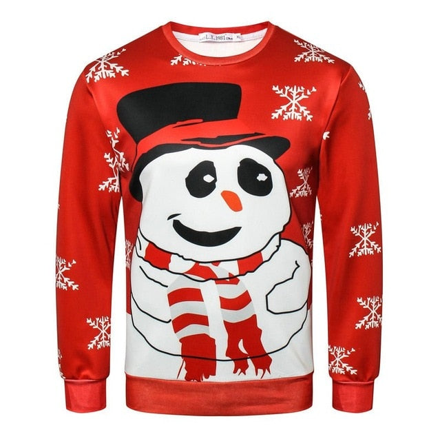 Ugly Snowman Deer Christmas Sweater