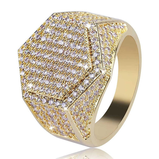 Copper Gold Silver Color Iced Ring