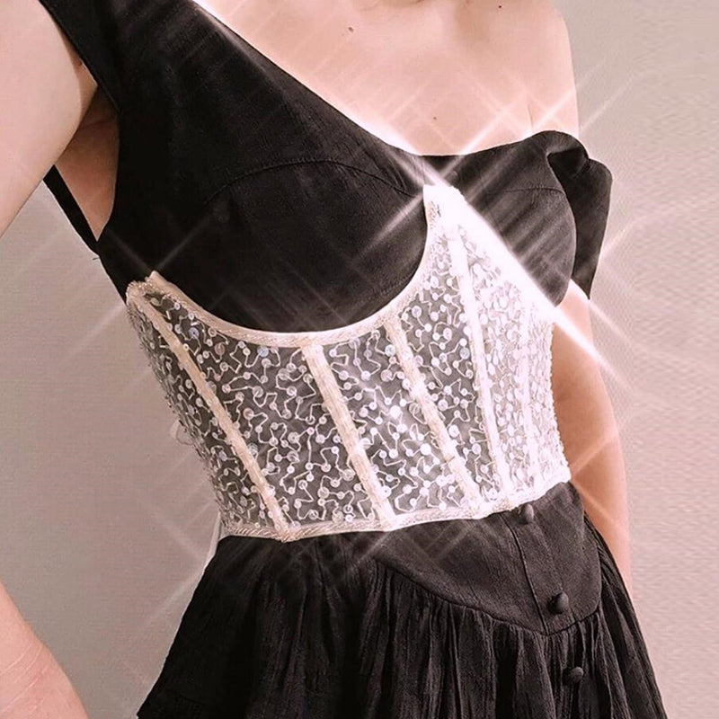 Spring Fashion Lace Up Slim Corset Women Bodycon Top