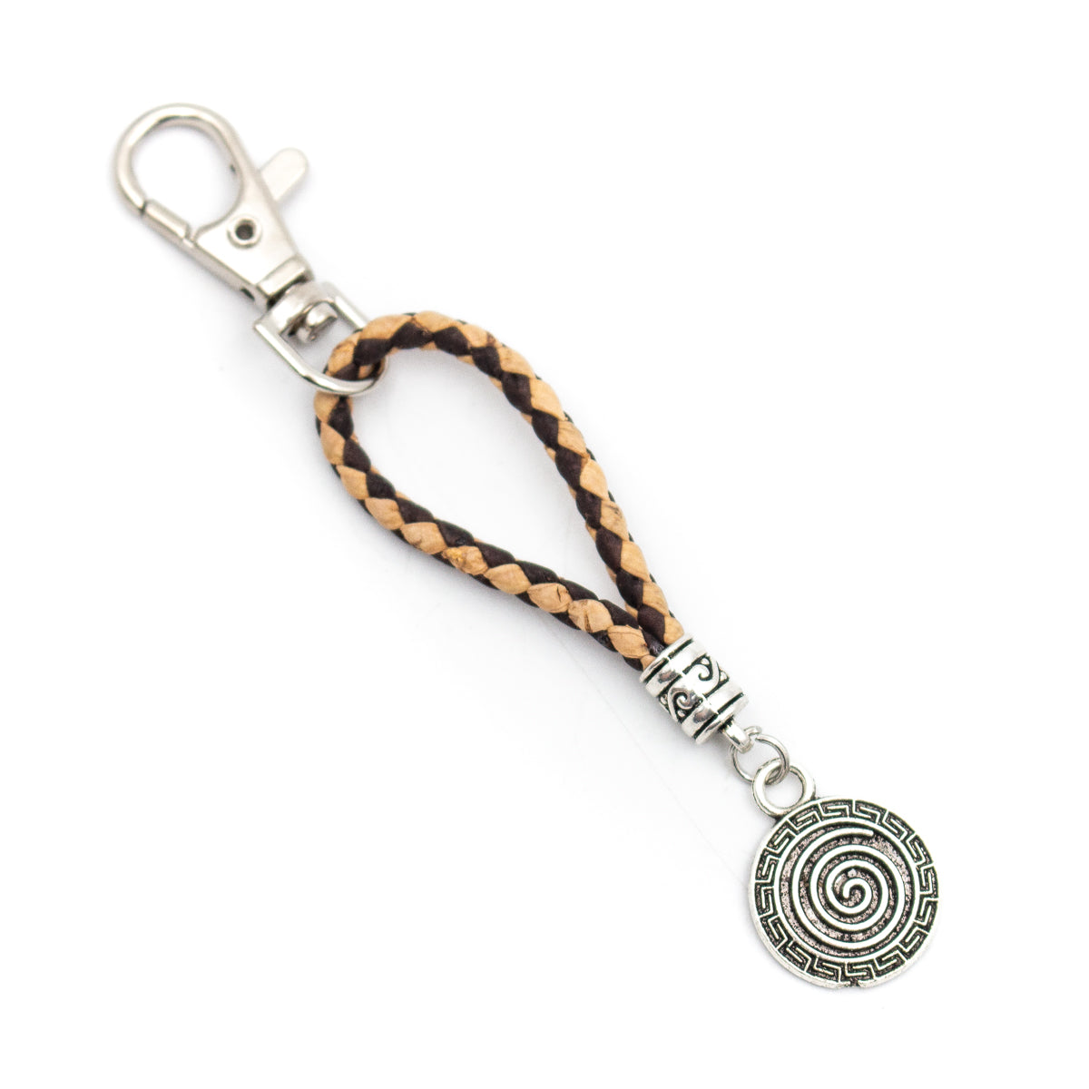 3mm round Natural with brown Braided cork