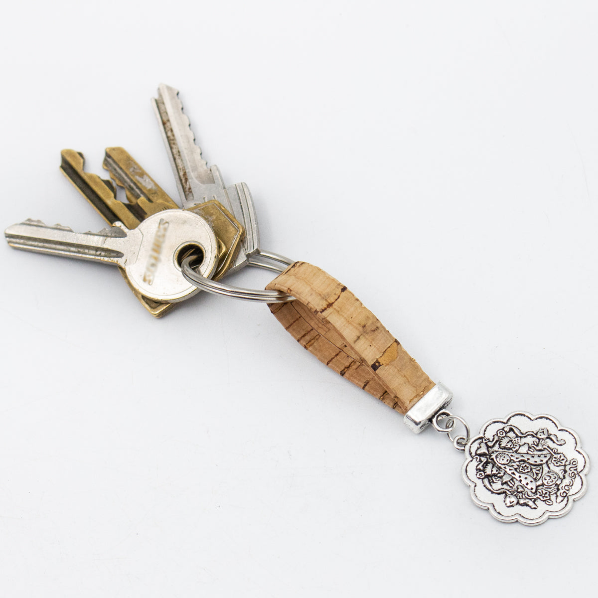 Buddha pendant Simple colorful cork handmade  keychain  I-055