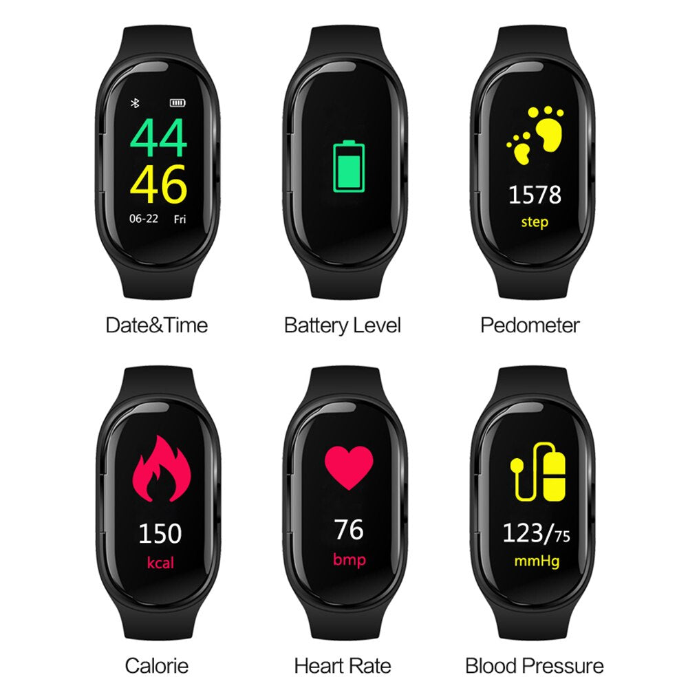 Smart Wristband  with built in bluetooth earburds