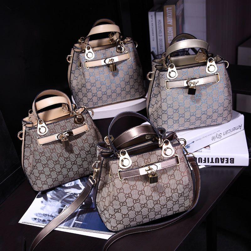 Big European Lady Kylie Stamp Lock Handbag