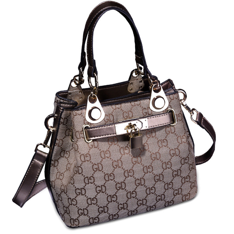 Big European Lady Kylie Stamp Lock Handbag