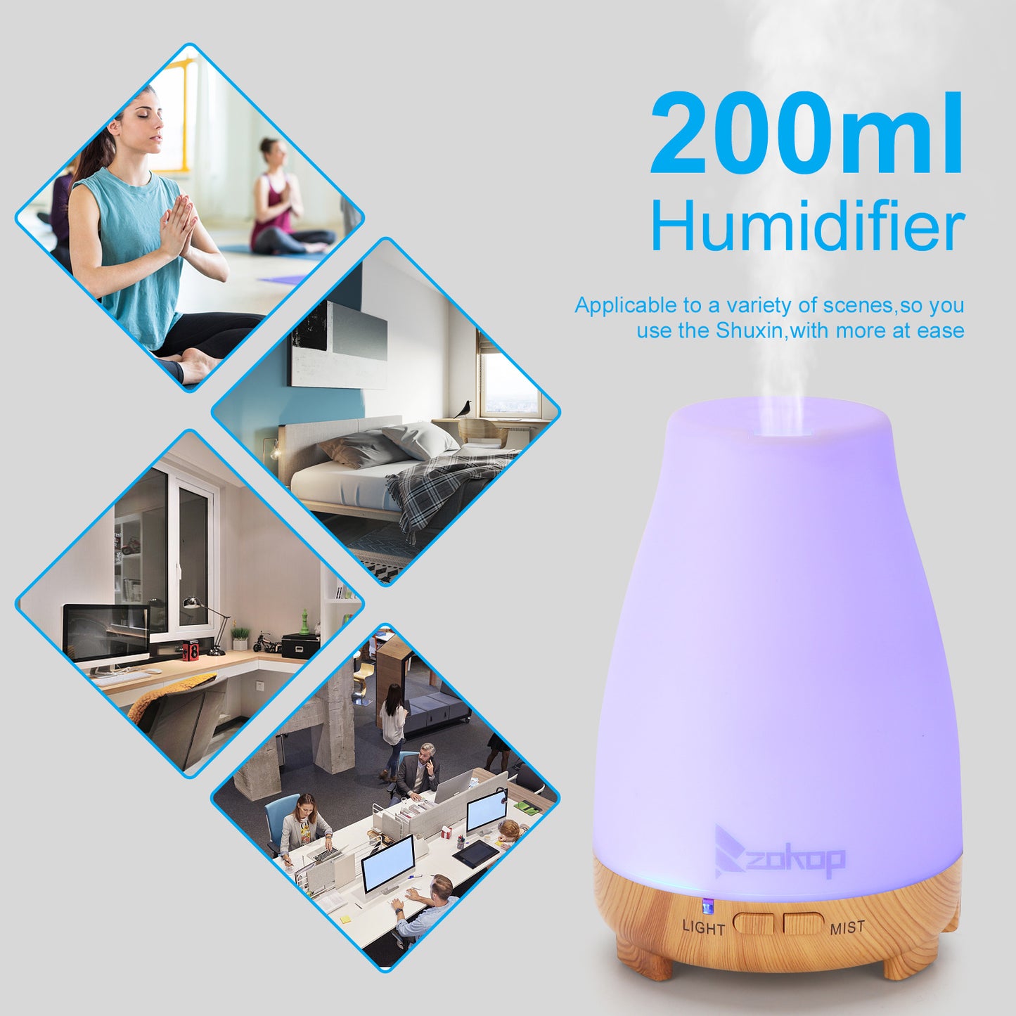 Aroma Diffuser with White Remote Control Colorful Light White RT
