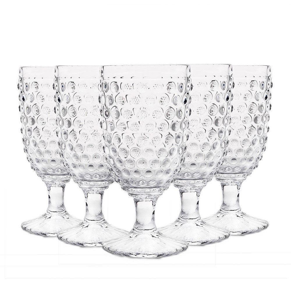Hobnail Collection Glass Beverage Goblets set