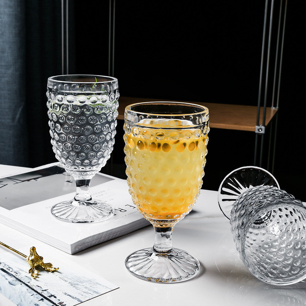 Hobnail Collection Glass Beverage Goblets set