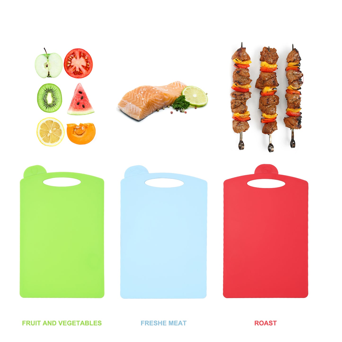 Chopping Board Set of 3 for Kitchen, Small hard Cutting Board set
