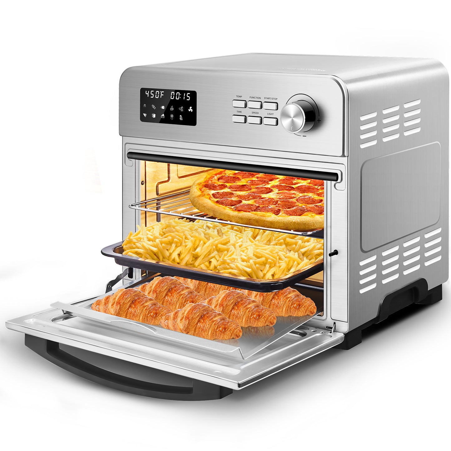 Air Fryer Toaster Oven, 24Quart LCD Countertop Convection