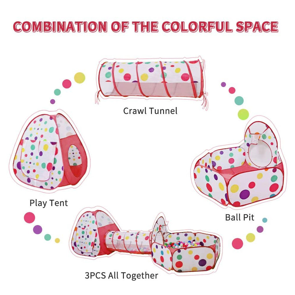 Play Tent Set and Kids Tent with Tunnel
