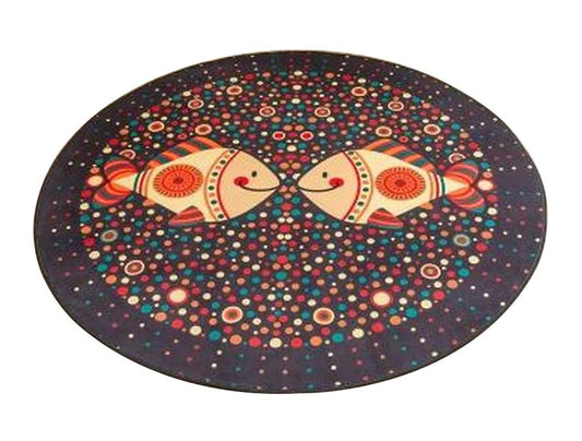 [Fish] Stylish Round Area Rug Chair Mat Living Room Bedroom Carpet