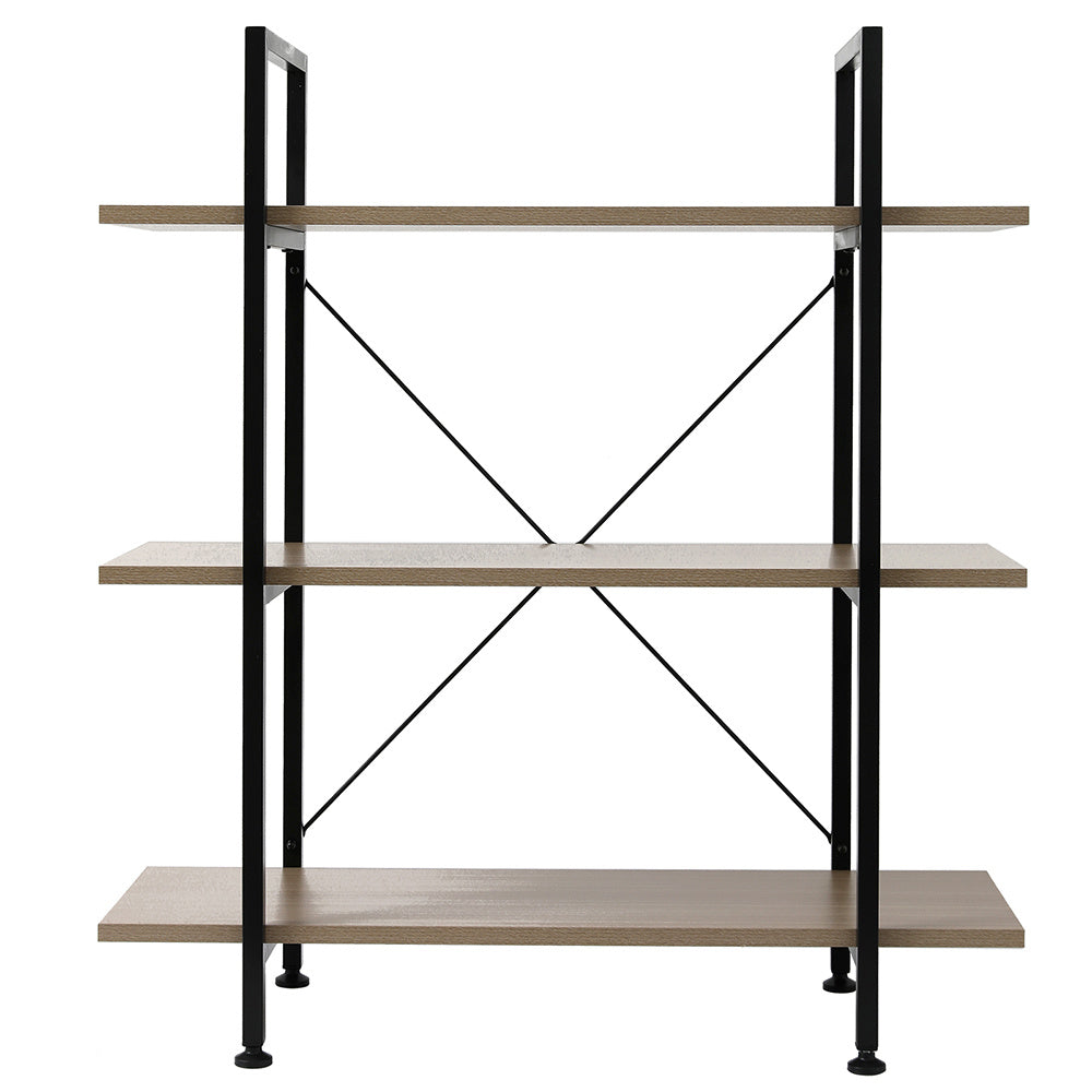 3-Tier Industrial Bookcase and Book Shelves