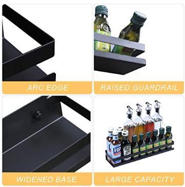 Spice Rack Organizer Stainless Steel Storage Shelf for Kitchen & Bathroom