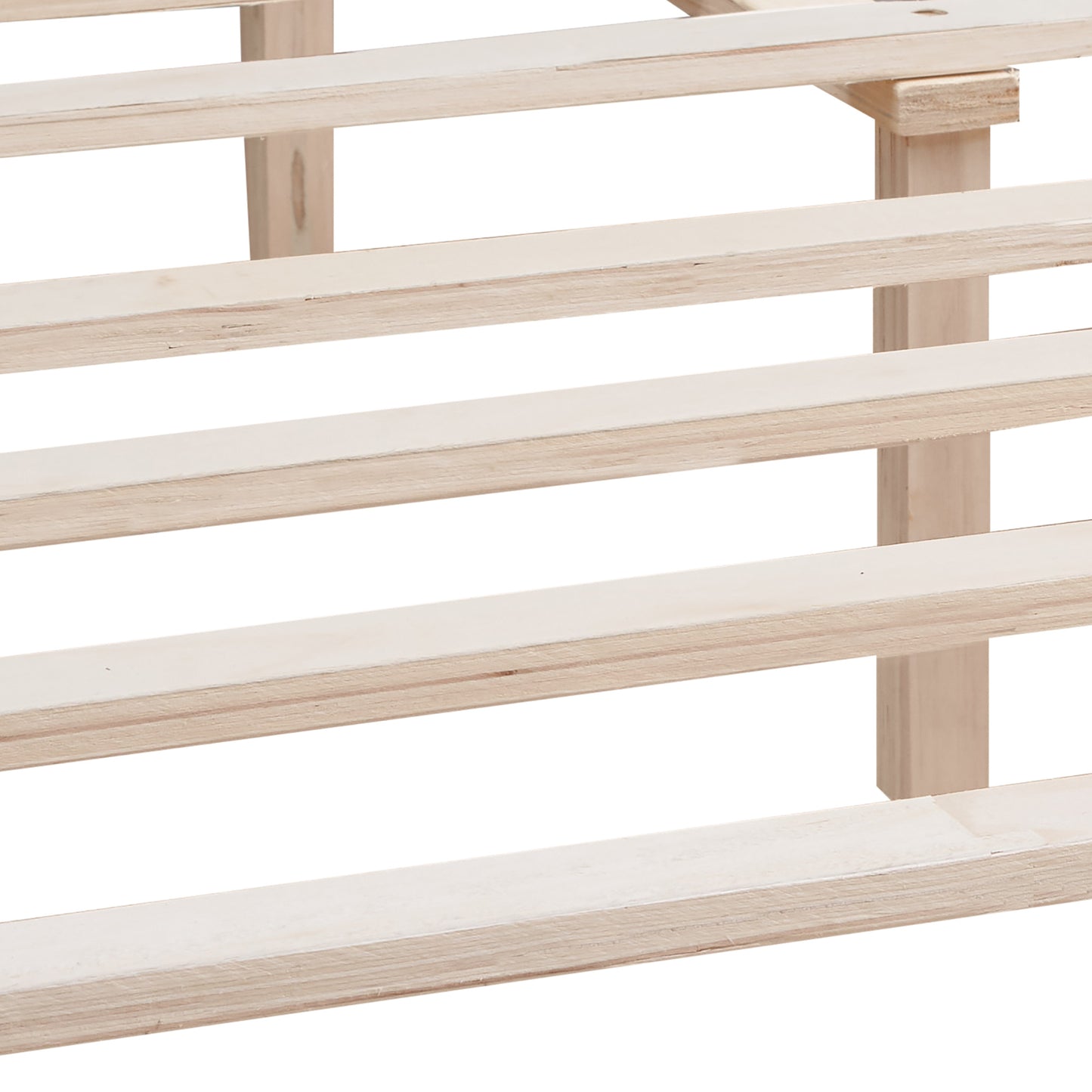 Upholstered Bed with Wings Design - Strong Wood Slat Support