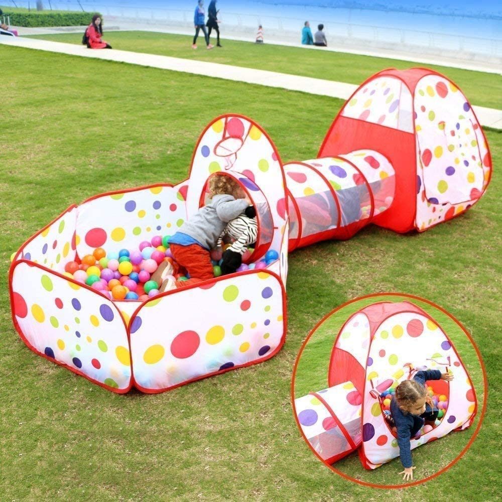 Play Tent Set and Kids Tent with Tunnel