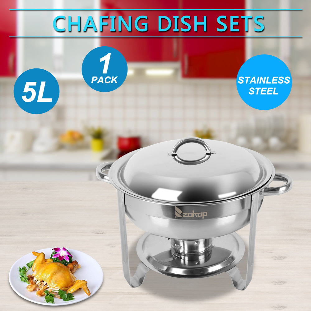 Single Pot One Set Stainless Steel Round Buffet Stove