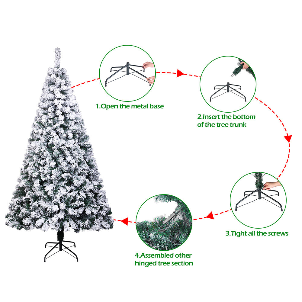 6FT PVC Flocking Christmas Tree