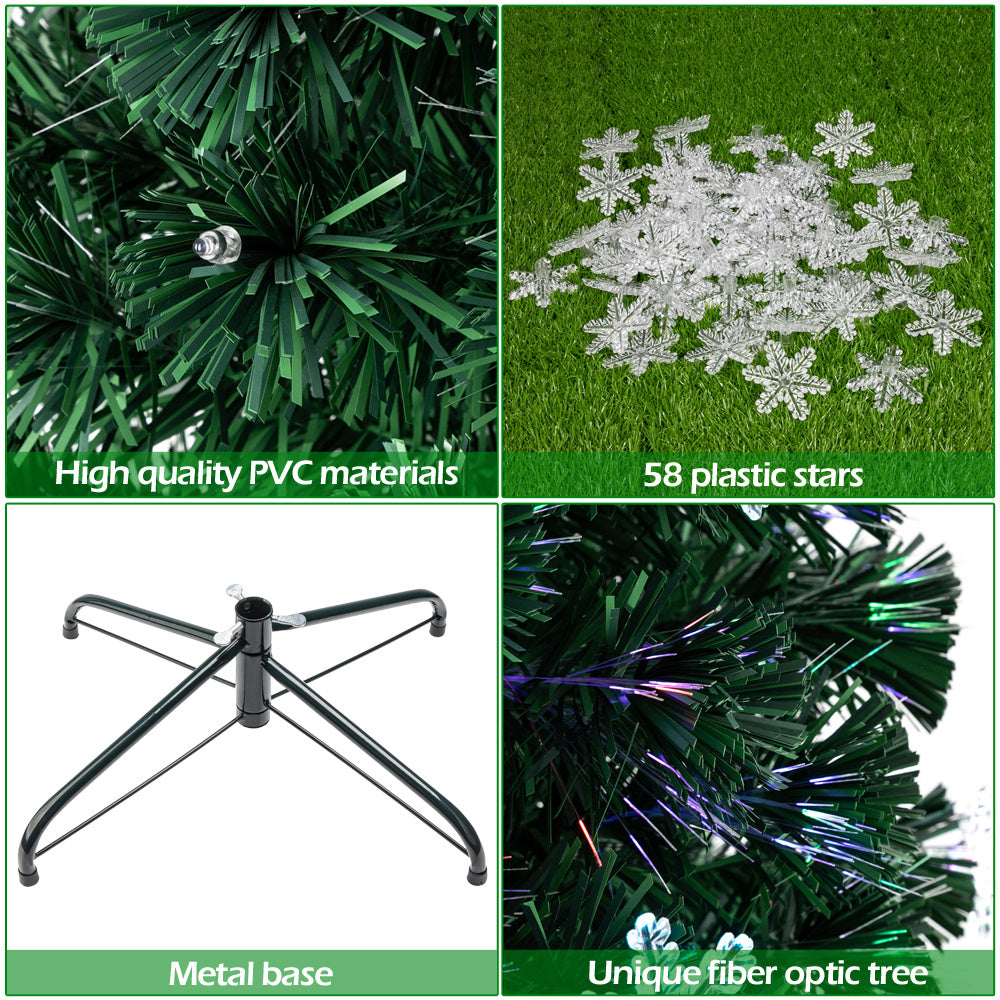 Pre-Lit Artificial Christmas Tree with Multi-Colored Fiber Optic Light