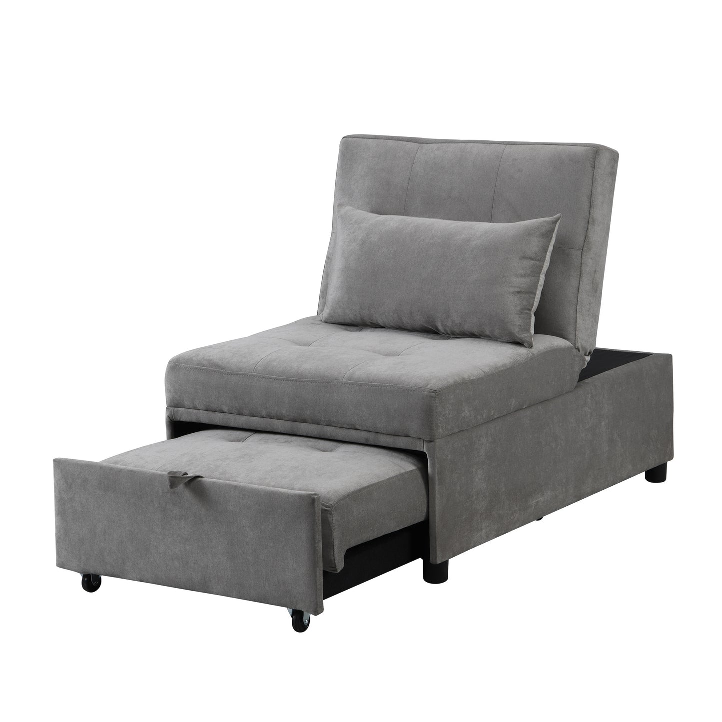 Folding Ottoman Sofa Bed Gray