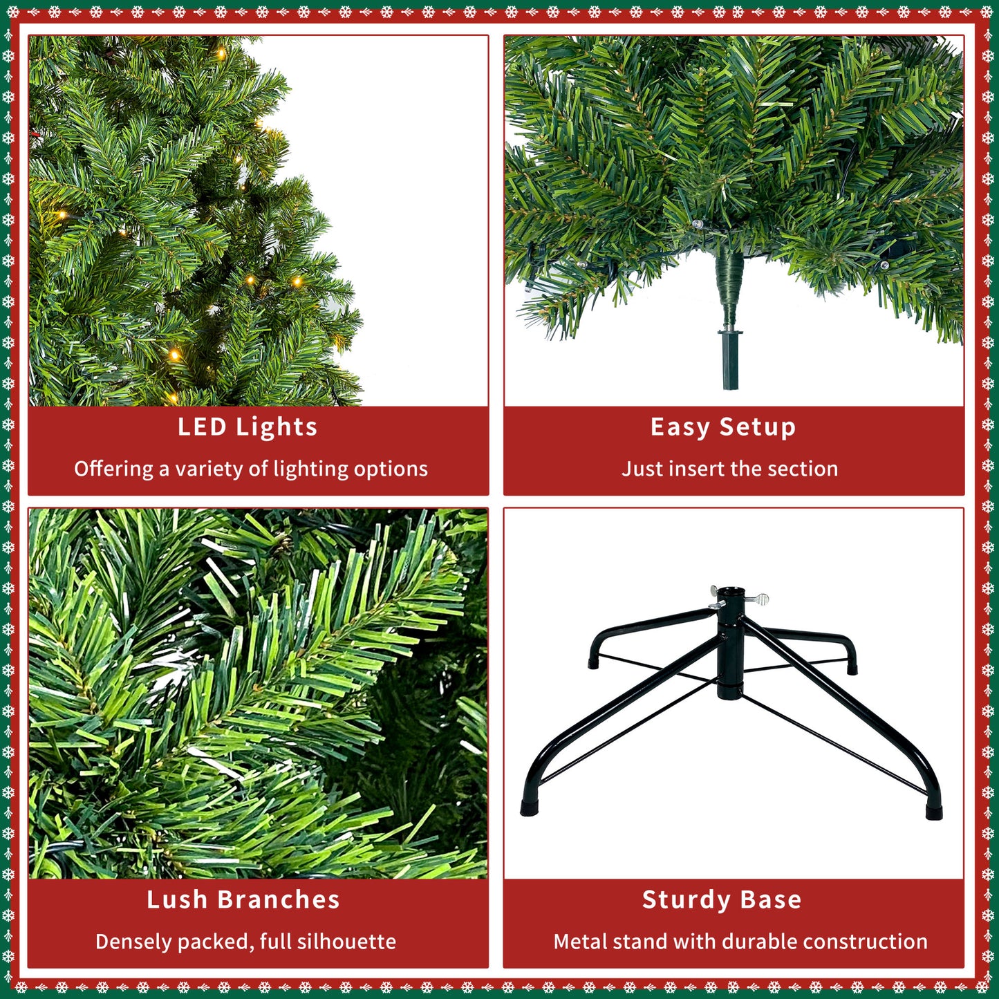 7.5FT Hinged Fraser Fir Artificial Fir Christmas Tree