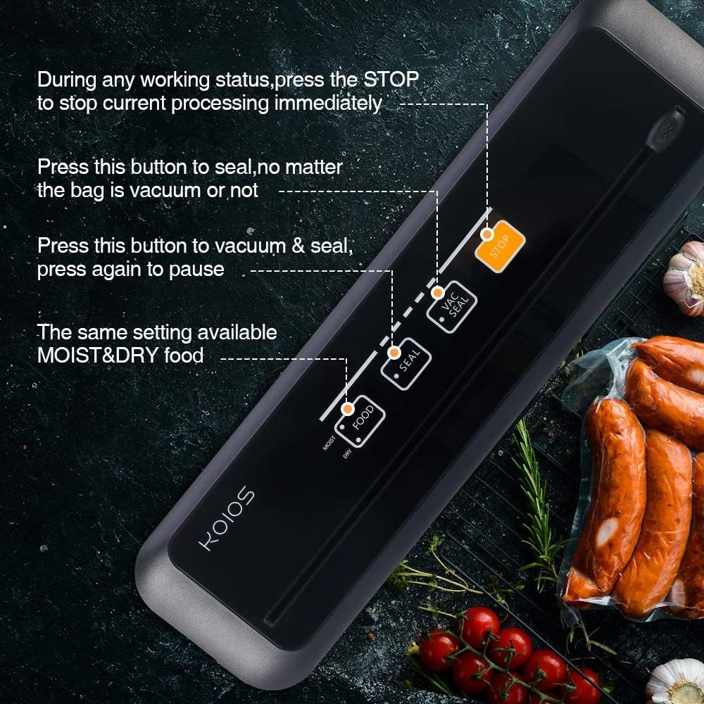 KOIOS Vacuum Sealer Machine, 86Kpa Automatic Vacuum Air Sealing System