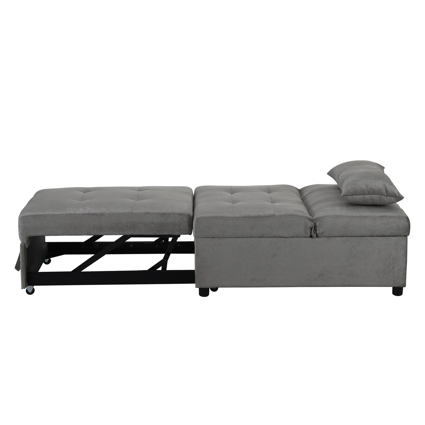 Folding Ottoman Sofa Bed Gray