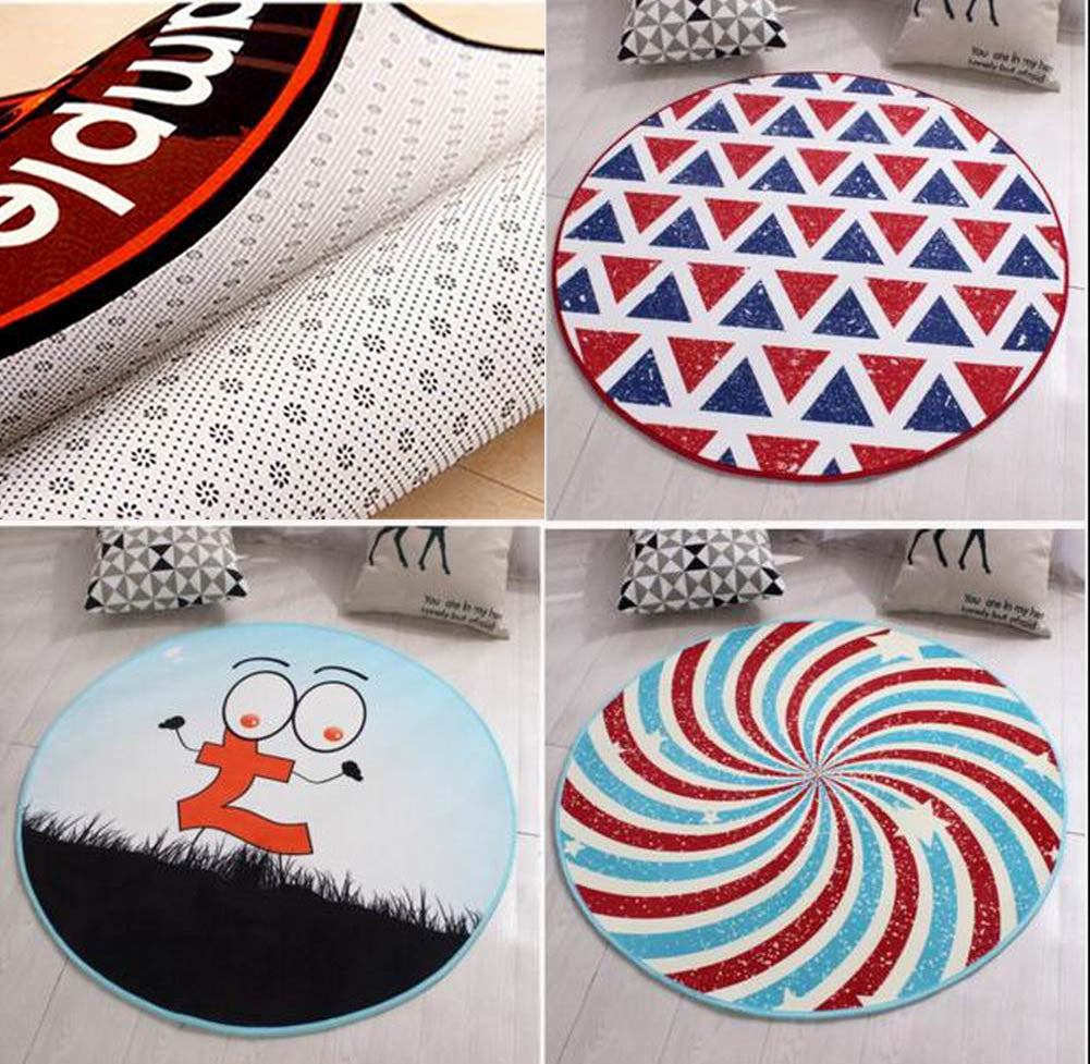 [Fish] Stylish Round Area Rug Chair Mat Living Room Bedroom Carpet