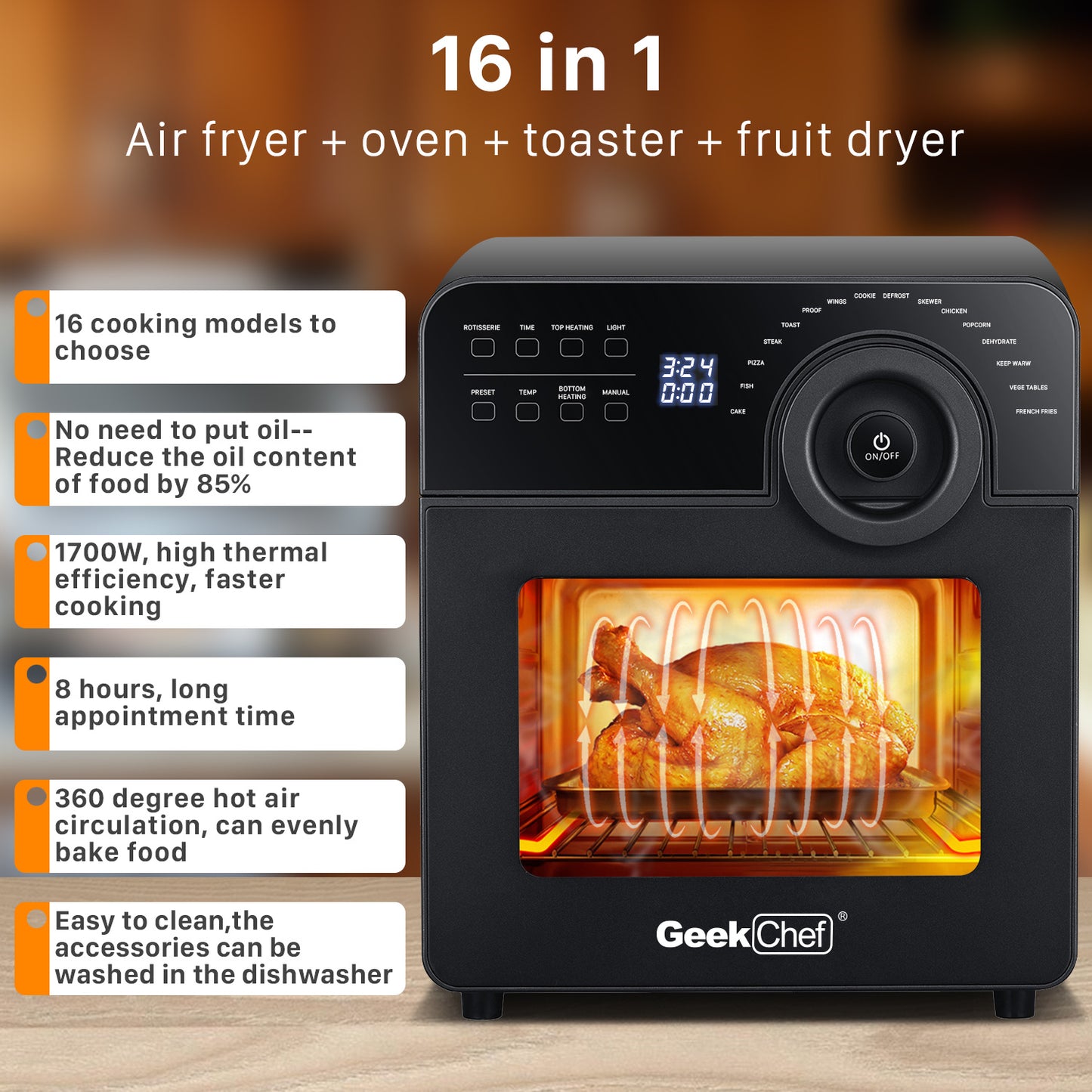 Geek Chef Air Fryer Oven Toaster