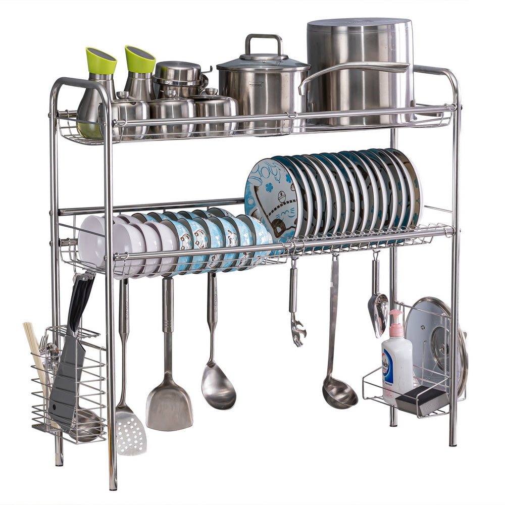 Over Sink Dish Rack, 2 Tier Stainless Steel Dish Rack