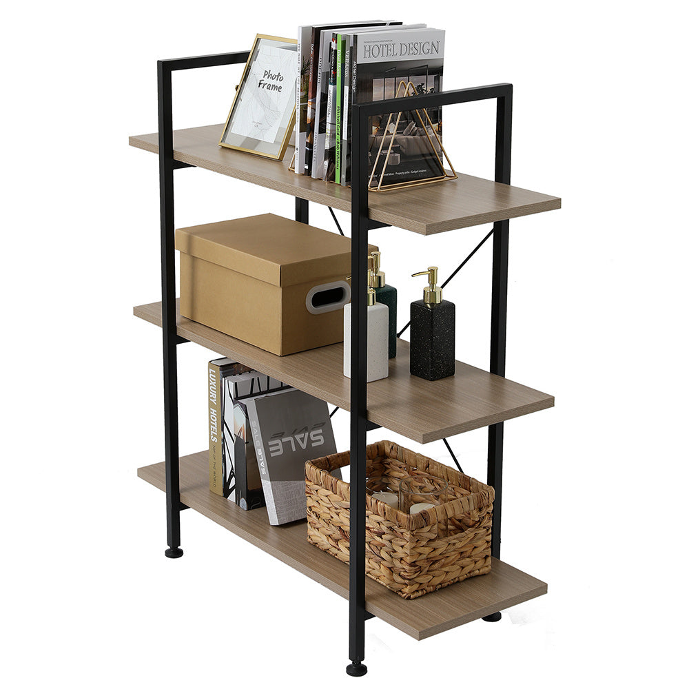 3-Tier Industrial Bookcase and Book Shelves