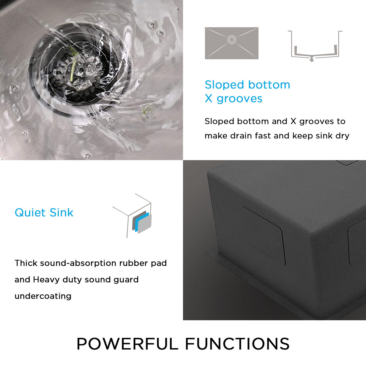 Farmhouse Sink 33 inch Black Kitchen Sink Stainless Steel 10 inch deep