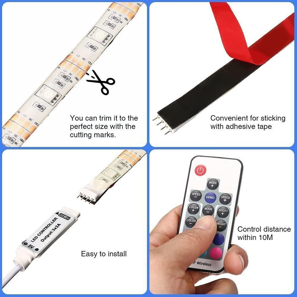 RGB Led Strip Lights,5050 RGB Strip Lights for Bedroom TV Backlight Kit
