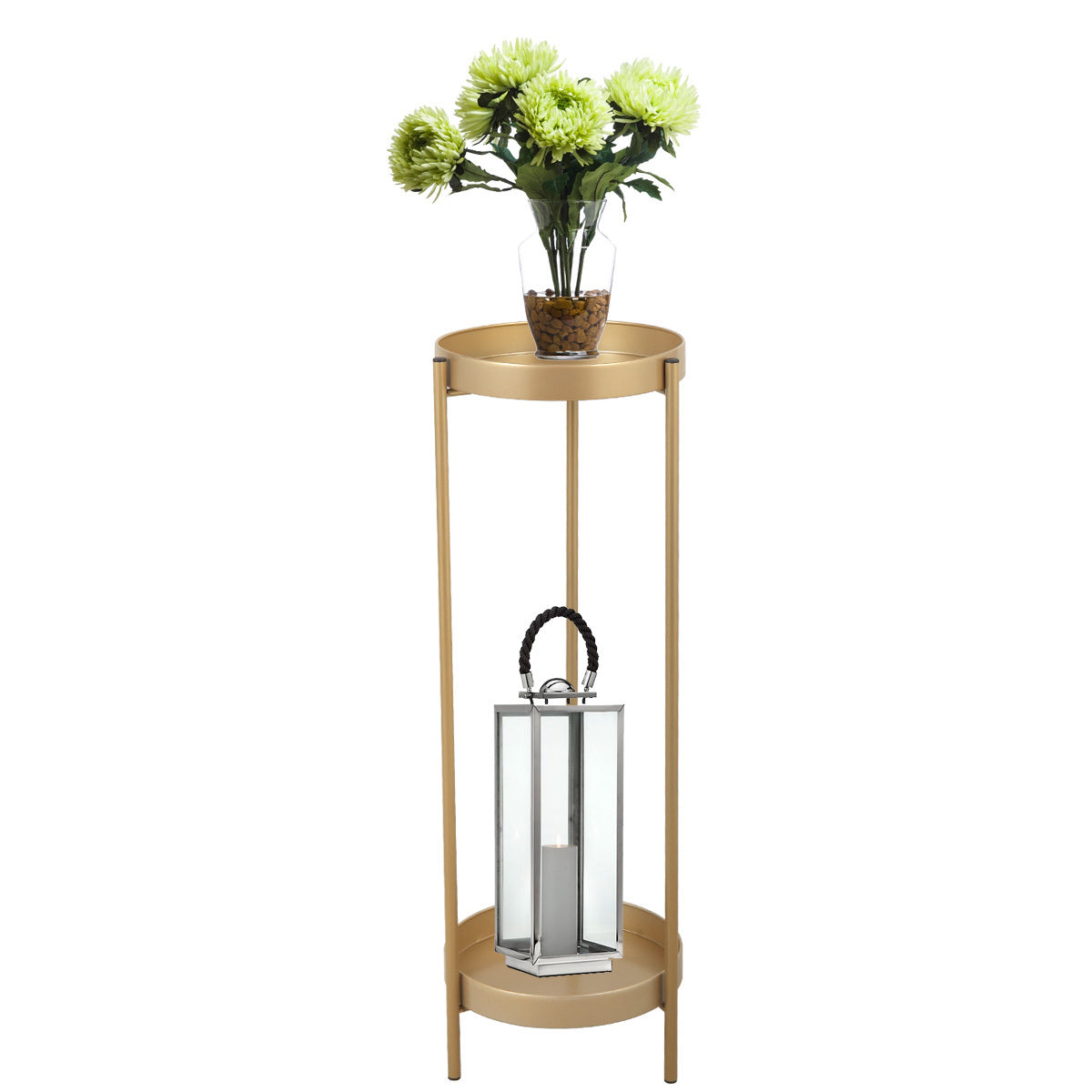 steel pipe and metal plate Golden flower stand