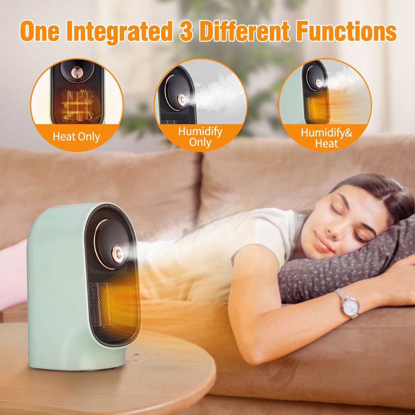 Portable Electric Heater with Humidifier Function
