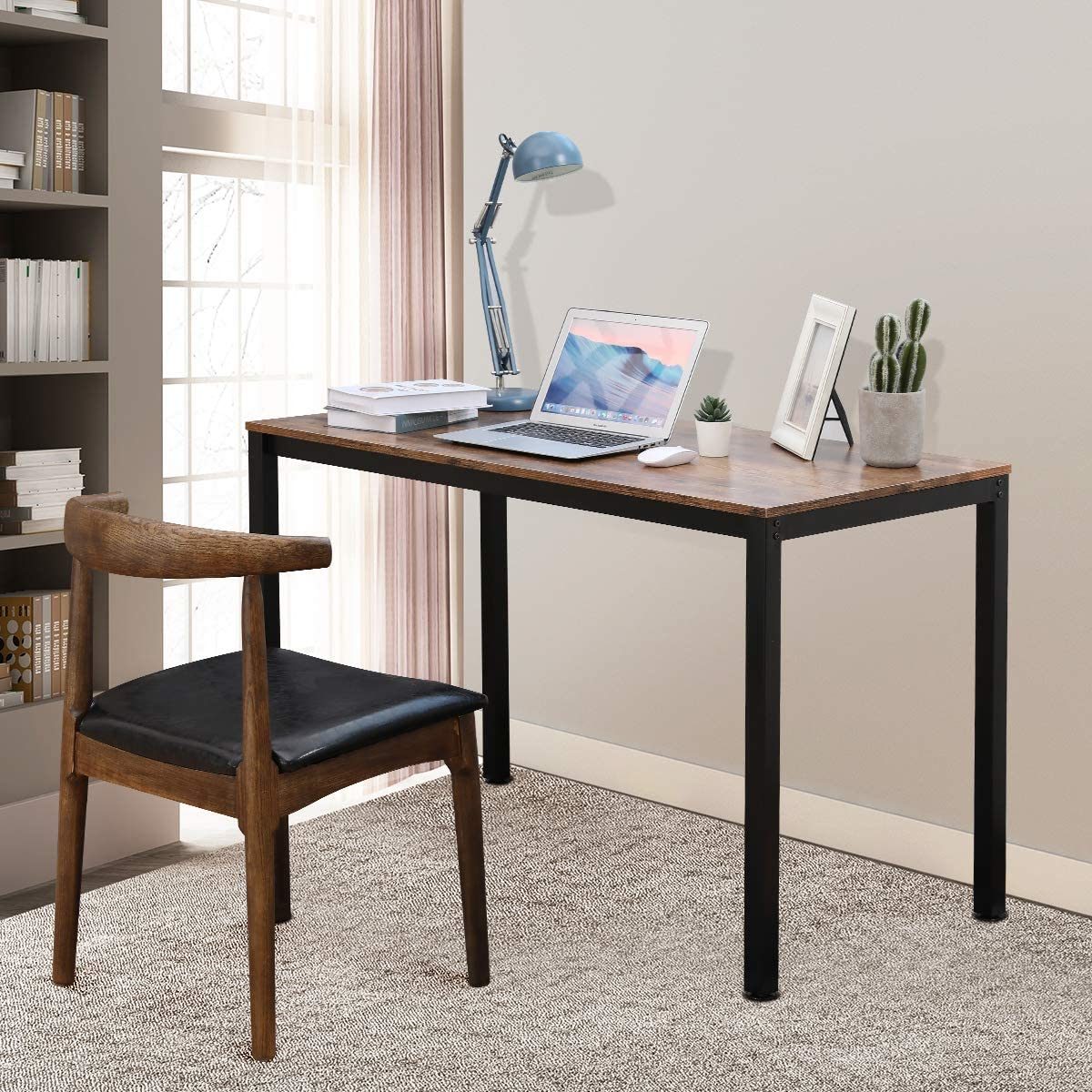 Computer Desk 47.2" for Home Office, Sturdy Writing Desk Study Table Gaming Table (Brown)