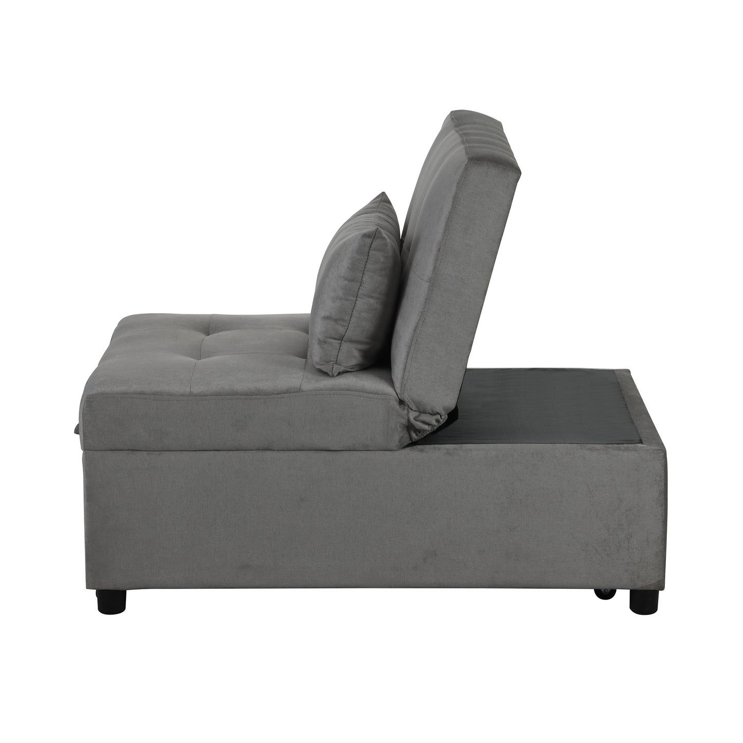 Folding Ottoman Sofa Bed Gray