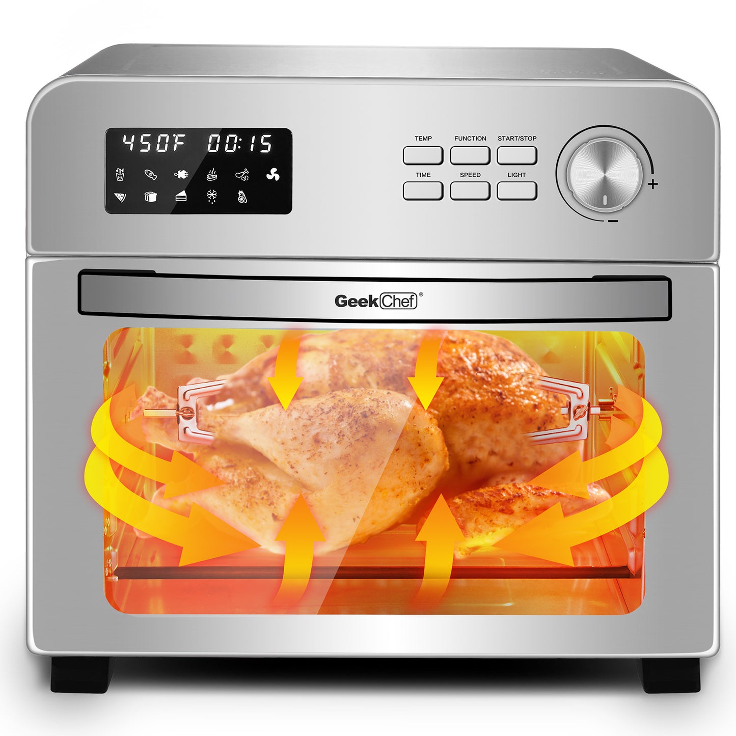 Air Fryer Toaster Oven, 24Quart LCD Countertop Convection