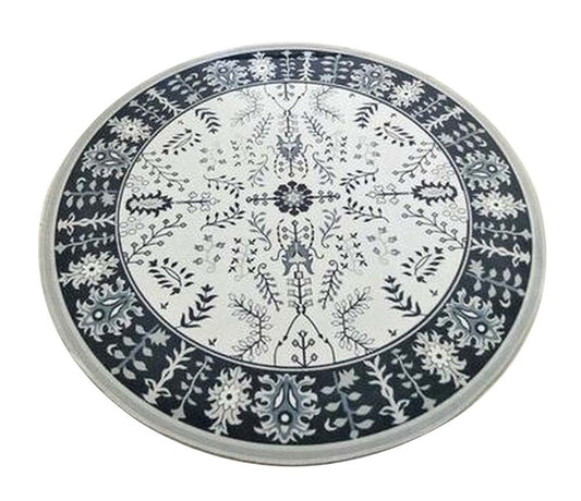 [Flowers] Stylish Round Area Rug Chair Mat Living Room Bedroom Carpet