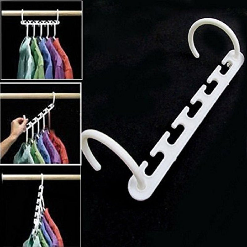 Multi-functional five-hole Magic hanger rotatable folding plastic Wonder Hanger,Hanger Cascading Clothing Hanger, Space-Saving Closet Organizer