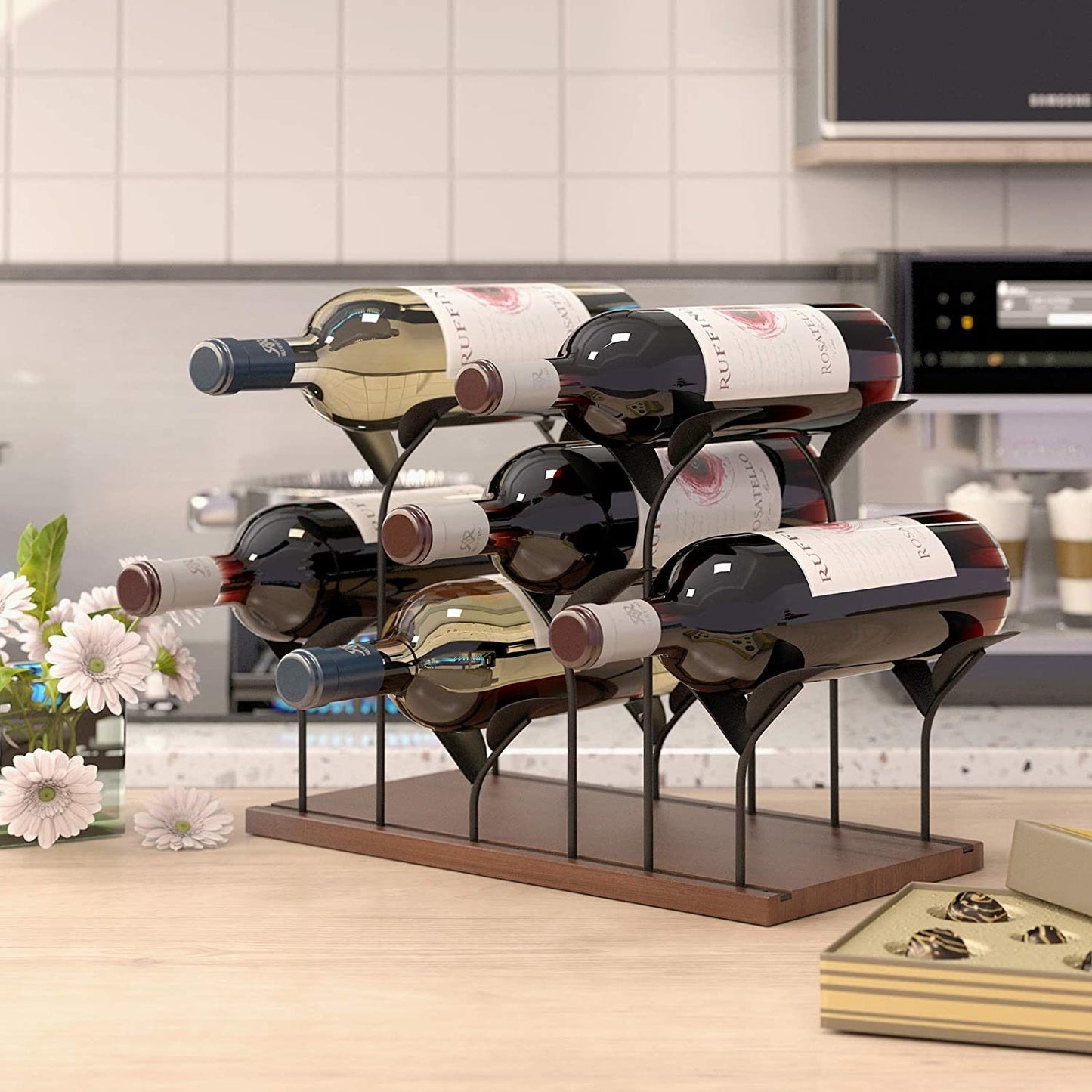 Mecor Countertop Wine Rack for 6 Bottles