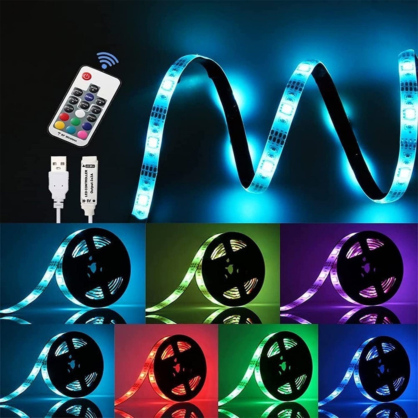 RGB Led Strip Lights,5050 RGB Strip Lights for Bedroom TV Backlight Kit