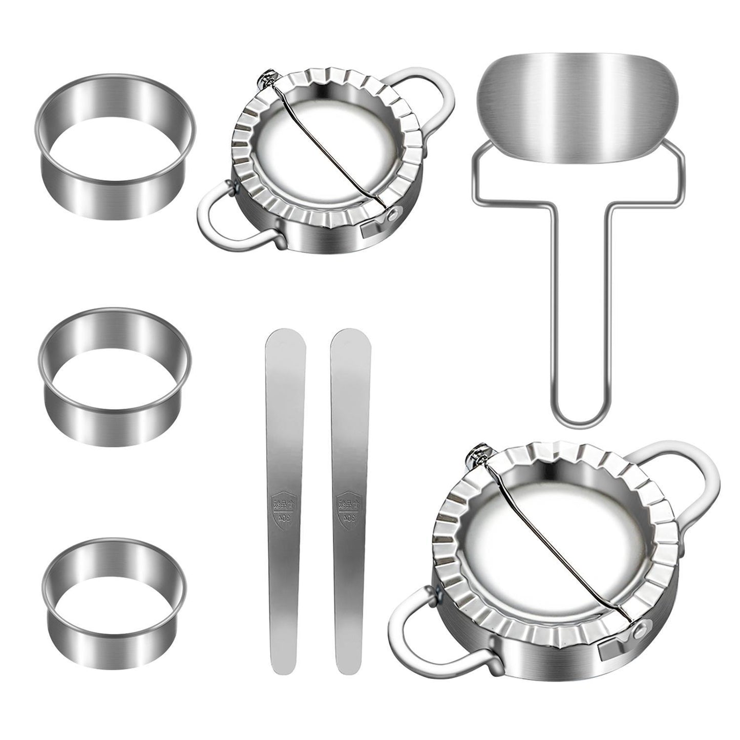 Dumpling maker stainless steel dumpling mold set, suitable for Ravioli making machine Pastry filling DIY handmade 8-piece kitchen set
